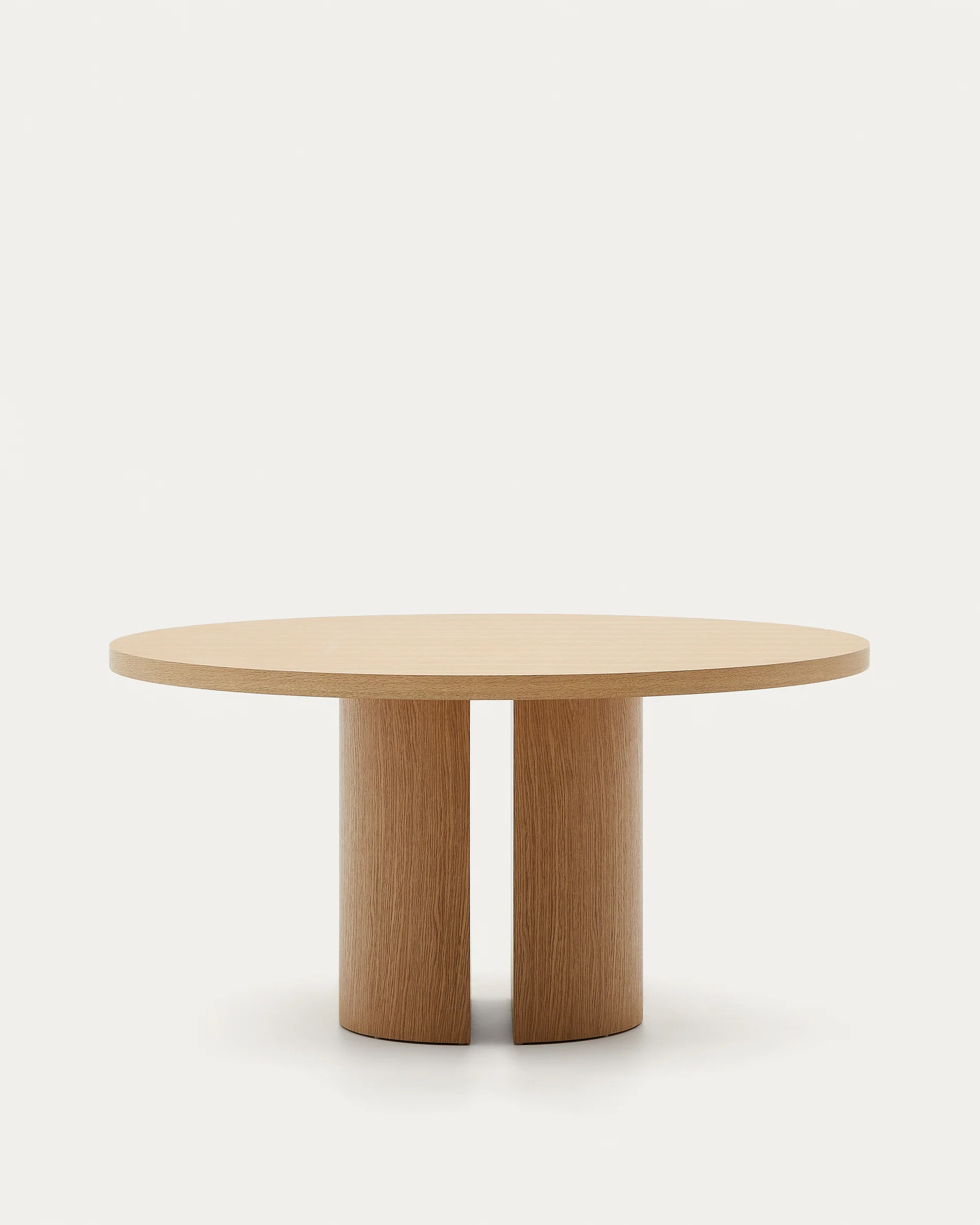 Nealy round table with an oak veneer in a natural finish, Ø 150 cm - Image 6