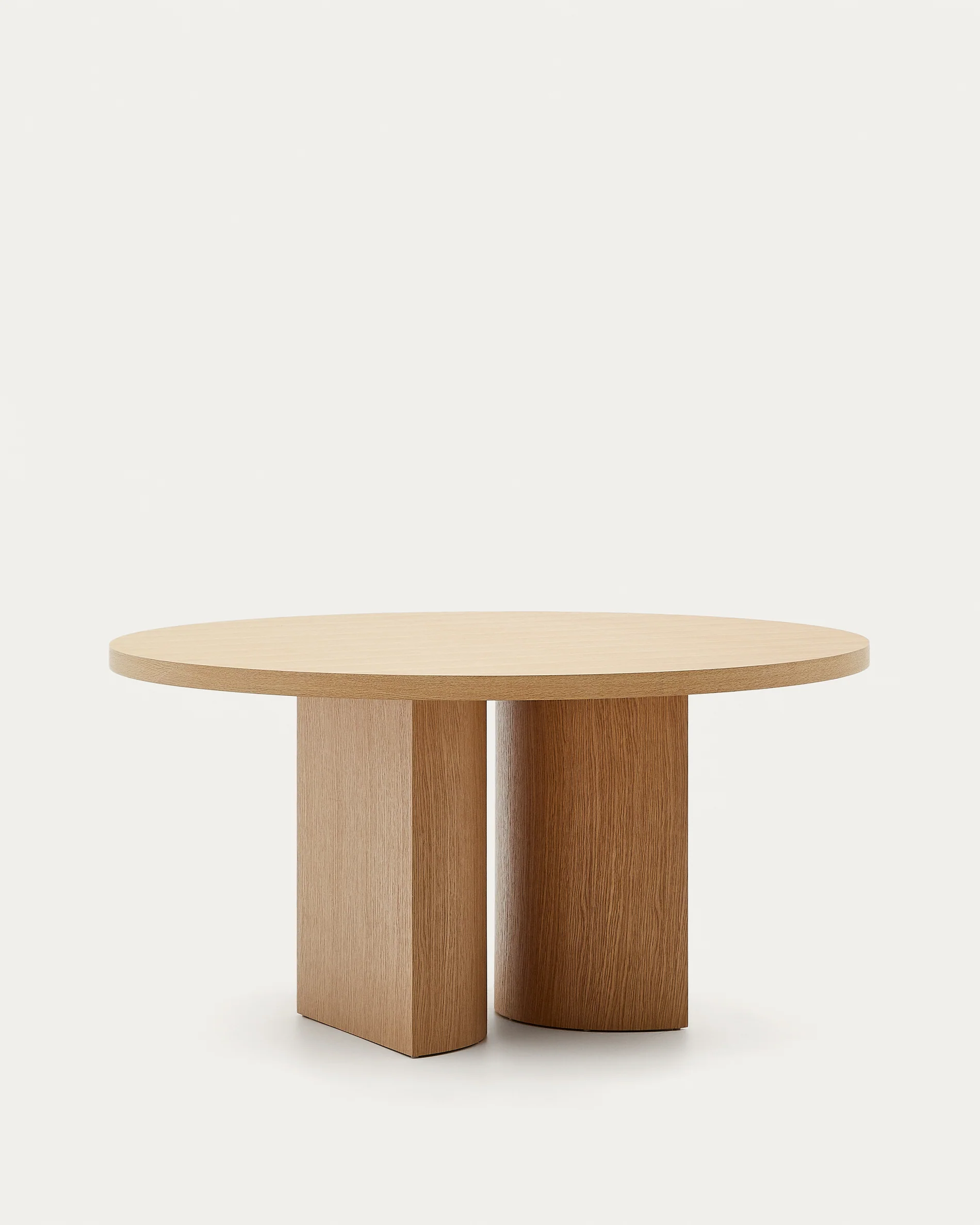 Nealy round table with an oak veneer in a natural finish, Ø 150 cm - Image 8