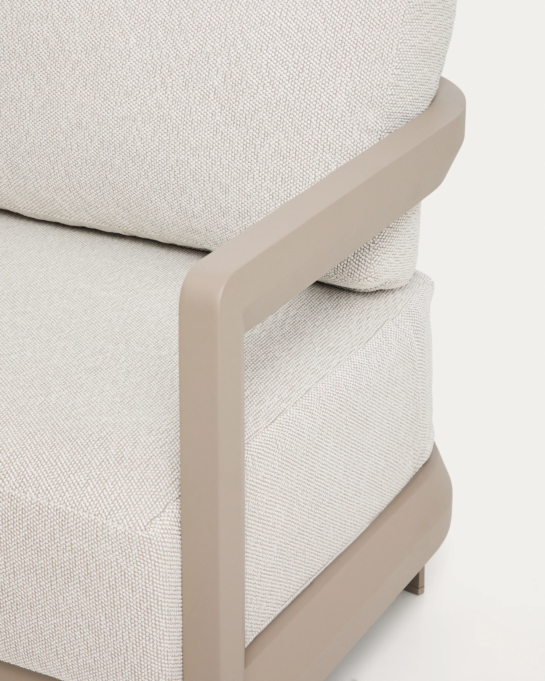 Nerano set with 3-seater sofa and coffee table in taupe aluminium - Image 9