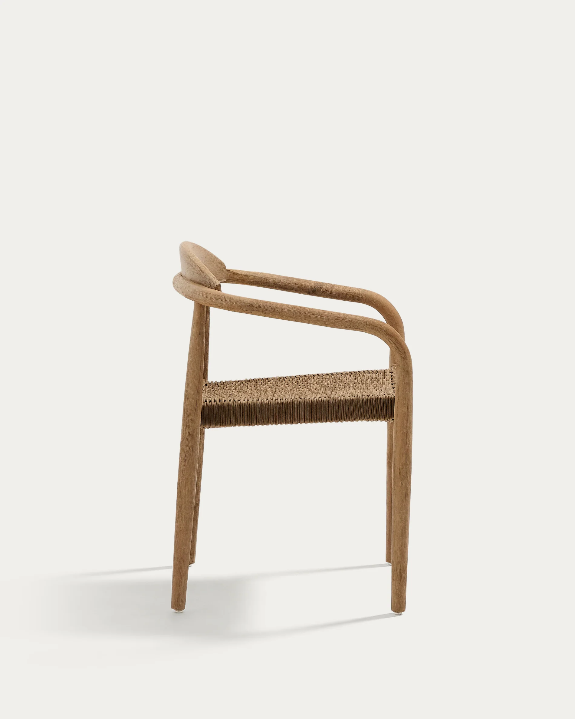 Nina stackable chair in FSC 100% solid acacia wood and beige rope seat - Image 6