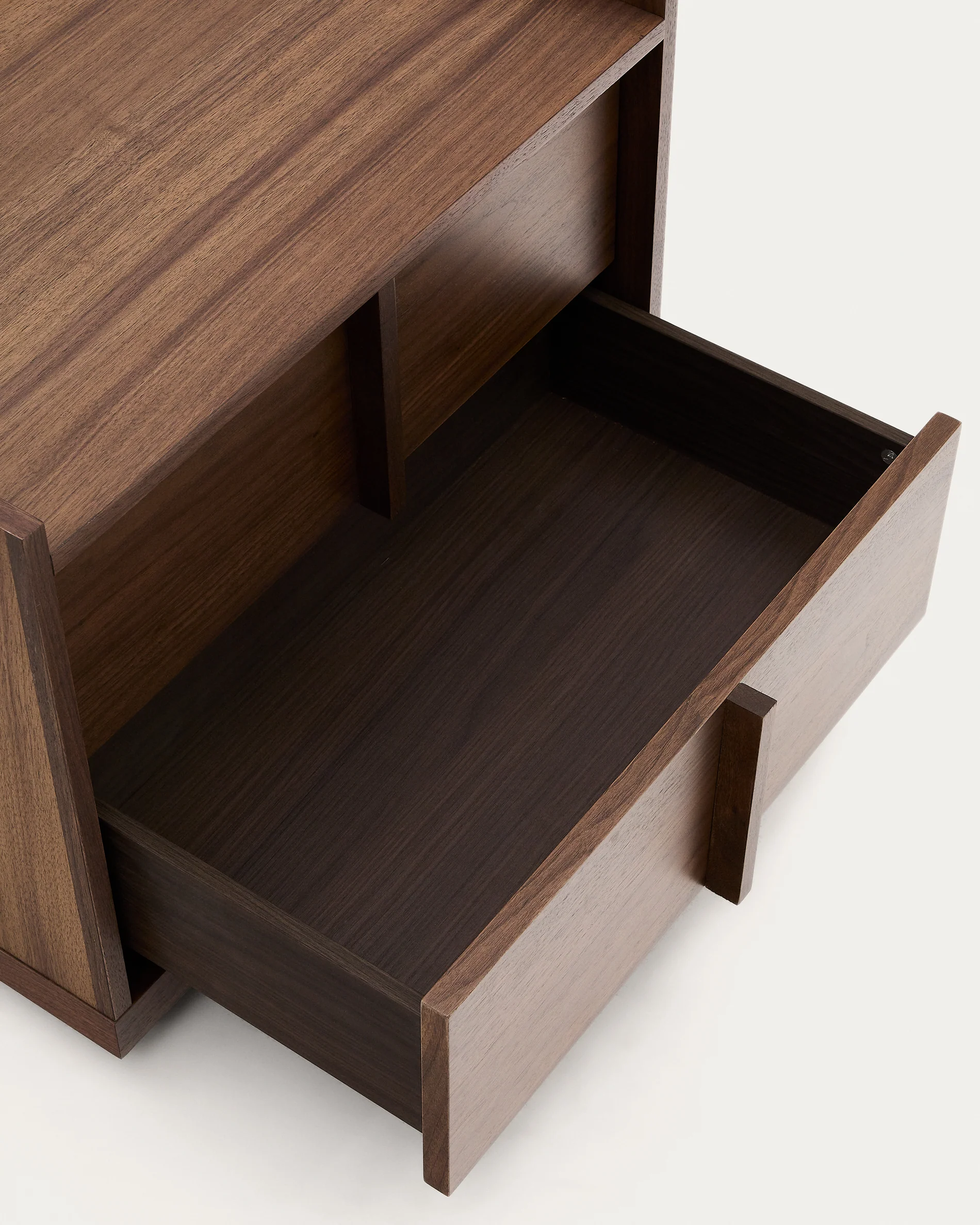 Onix bedside table, 2 drawers,  walnut veneer in a dark finish, 60 x 47 cm FSC Mix Credit - Image 3