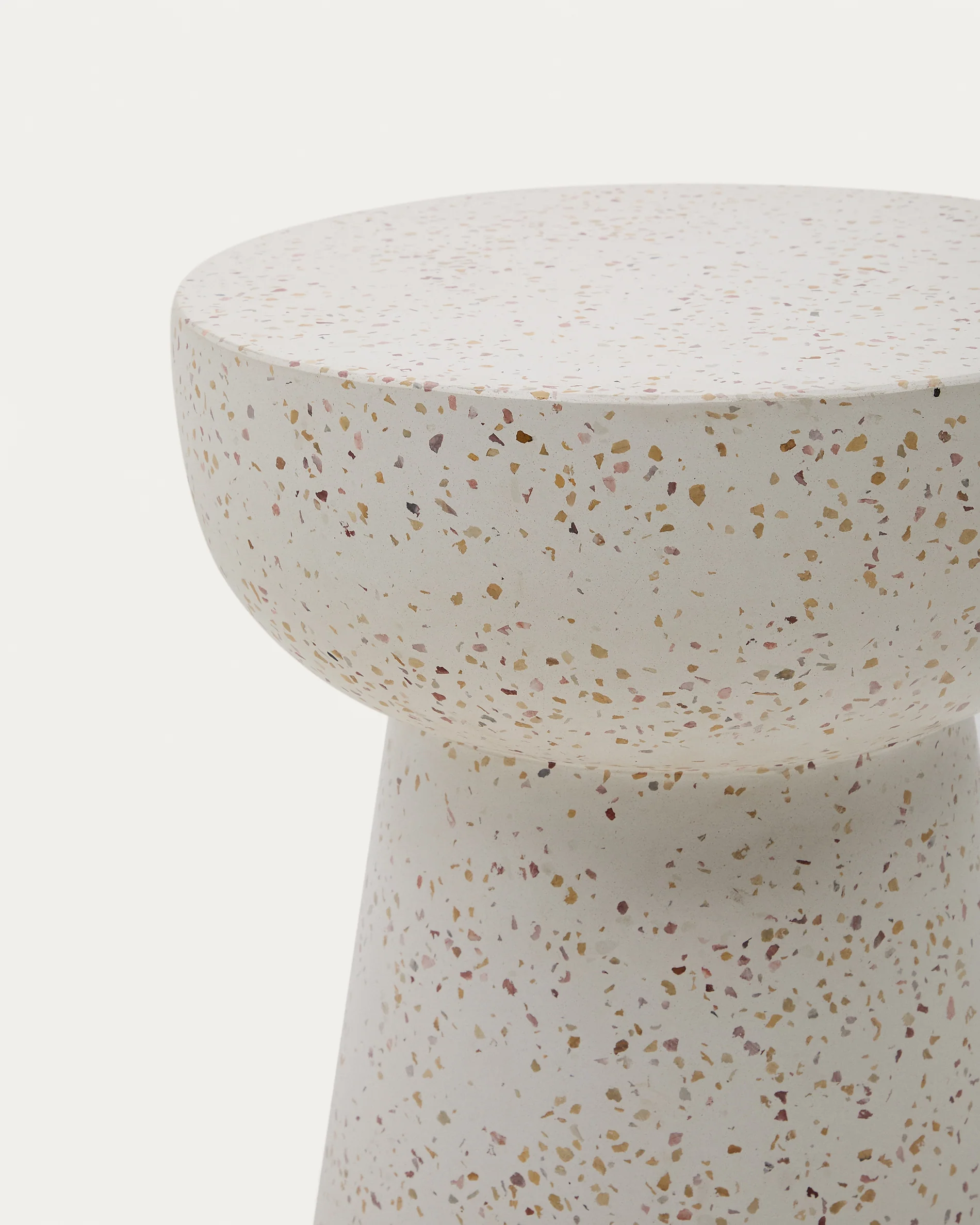 Pada white terrazzo side table, Ø 40 cm - Image 3