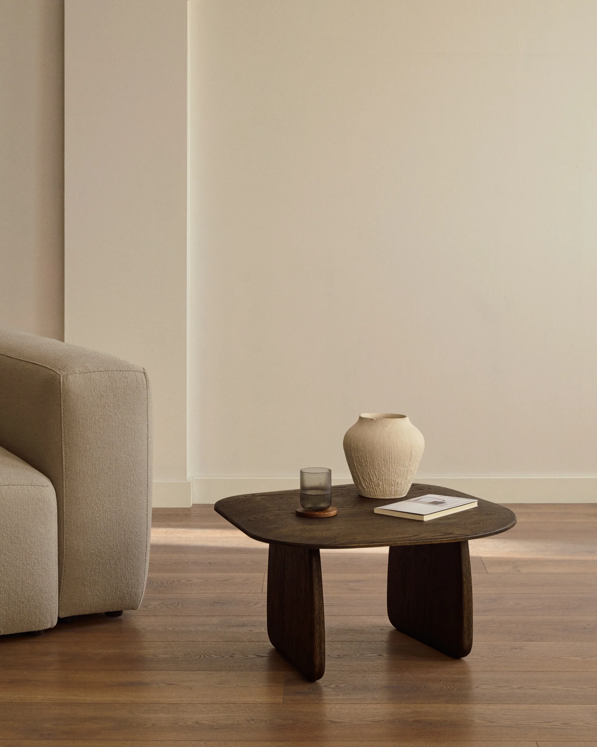 Pirita side table made from solid oak wood in a dark finish, 70.6 x 70 cm FSC 100% - Image 2