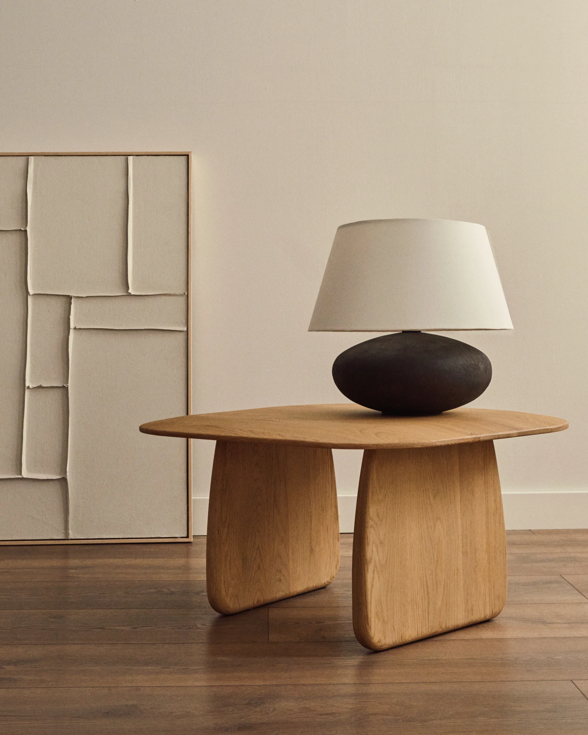 Pirita side table made from solid oak wood in a natural finish, 70.6 x 70 cm FSC 100% - Image 2