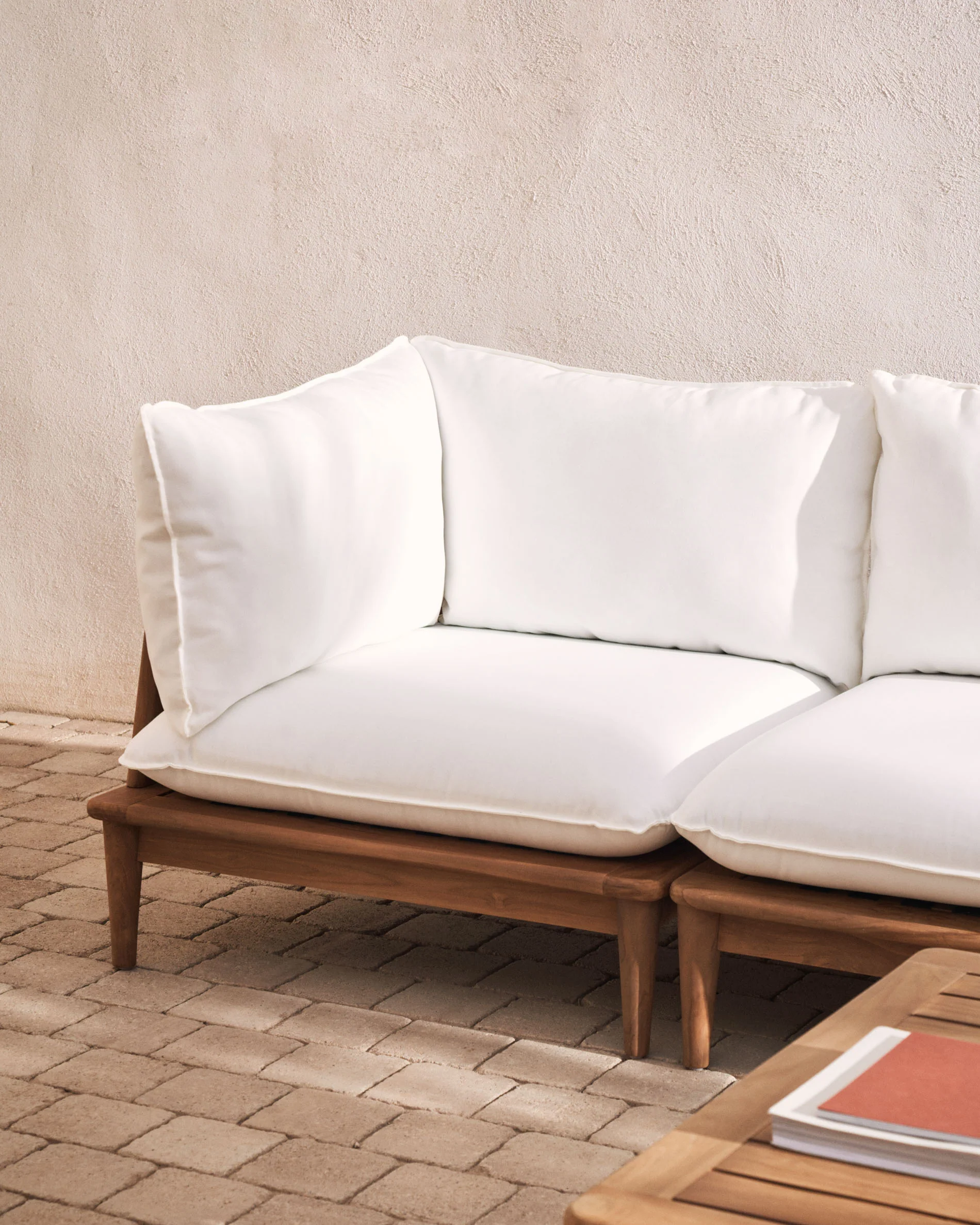 Portitxol modular corner armchair in solid teak - Image 4