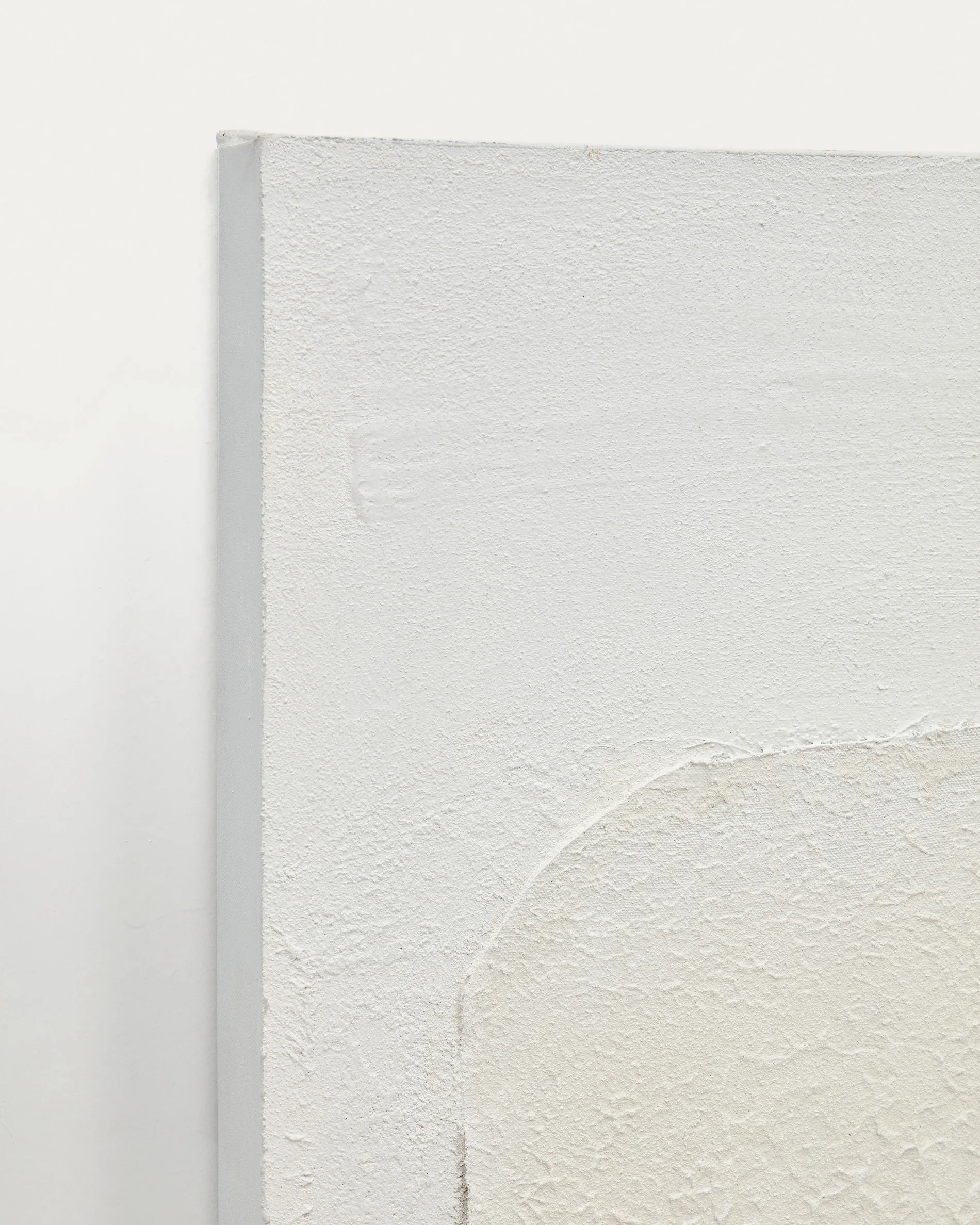 Rodes abstract textured canvas in white, 80 x 100 cm - Image 3