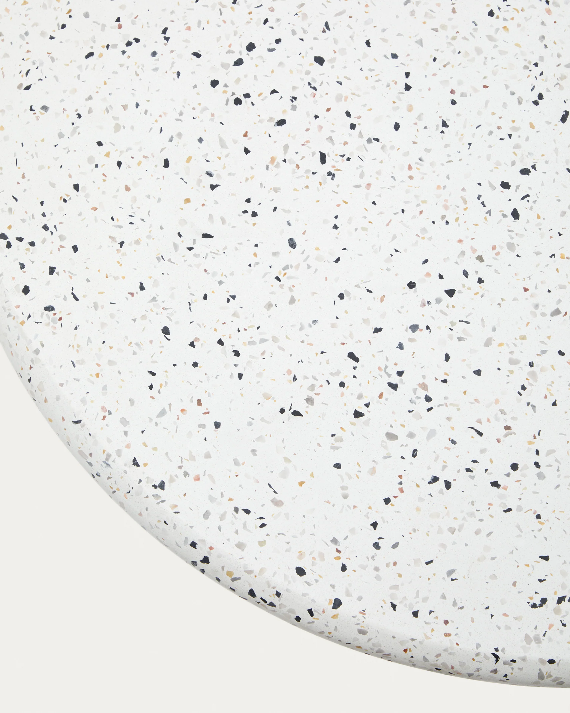 Round outdoor table top Saura made of white terrazzo Ø 70 cm - Image 2