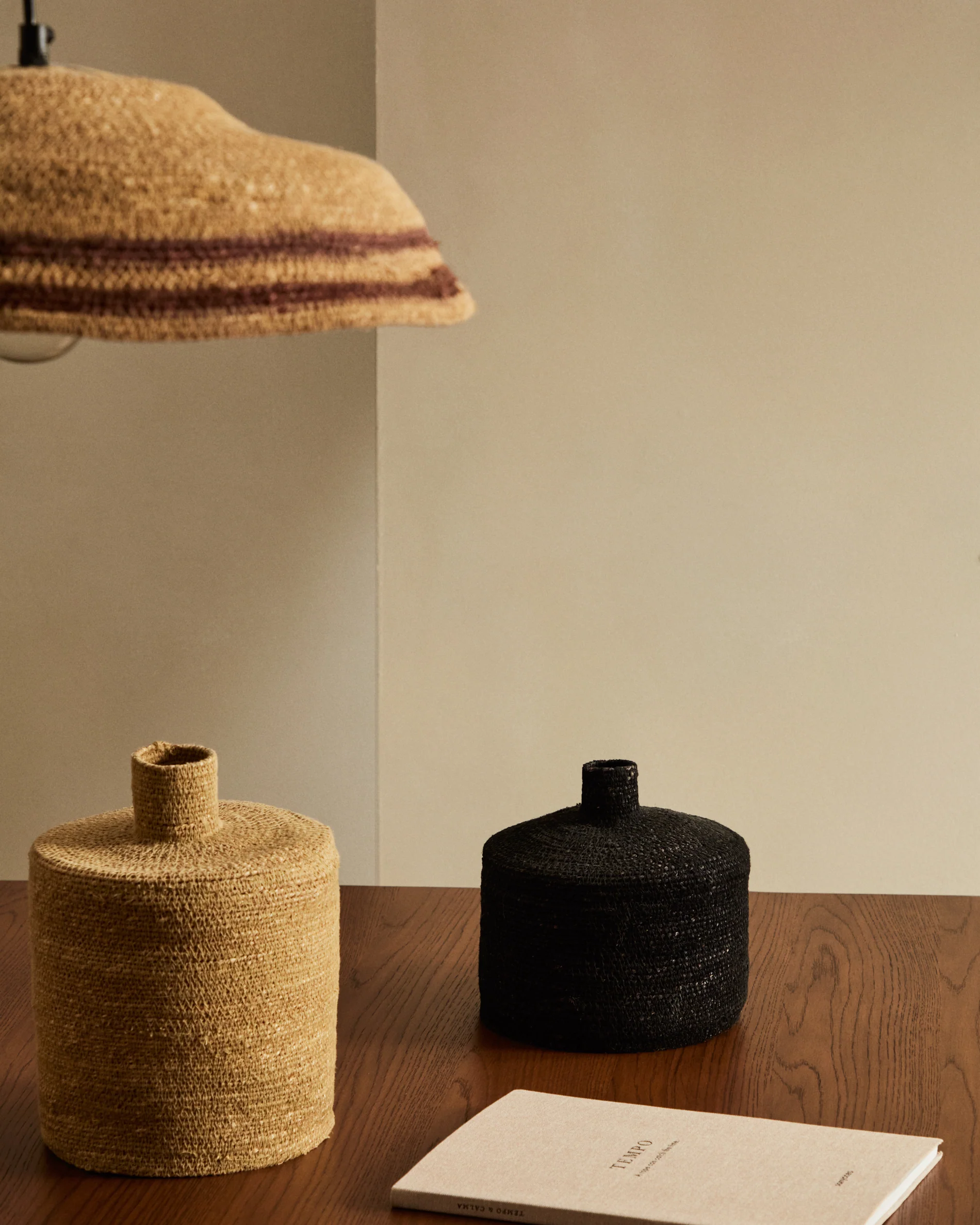 Salinas vase made of natural fibres with a natural finish 20 cm - Image 2