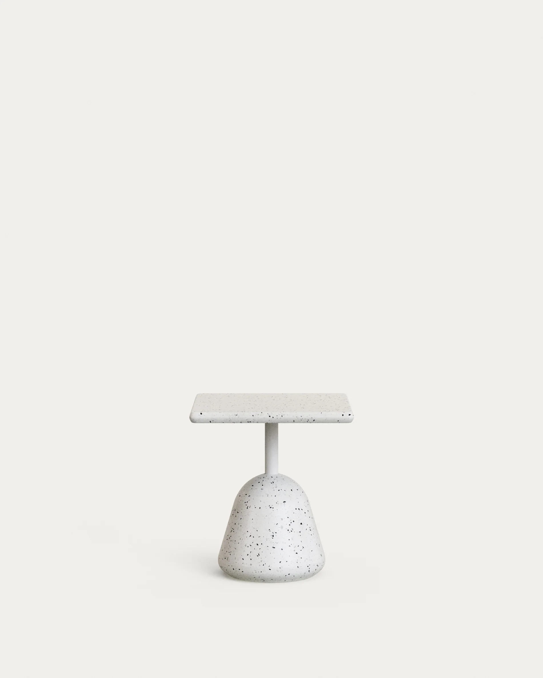 Saura coffee table with white terrazzo top and white terrazzo base 44x44x48cm - Image 2