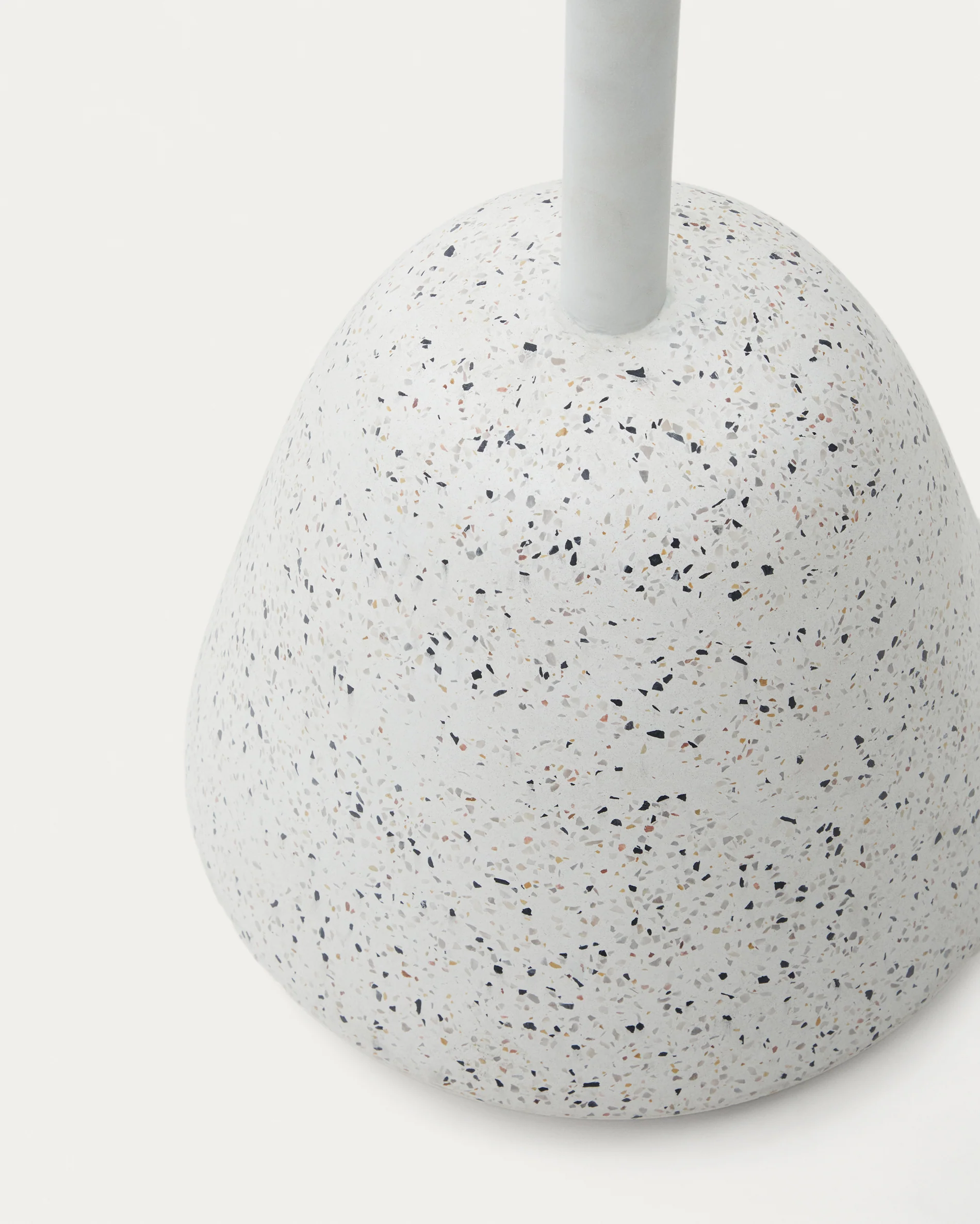 Saura high bar table in white terrazzo with a white terrazzo top, 95 x 70 x 70 cm - Image 3