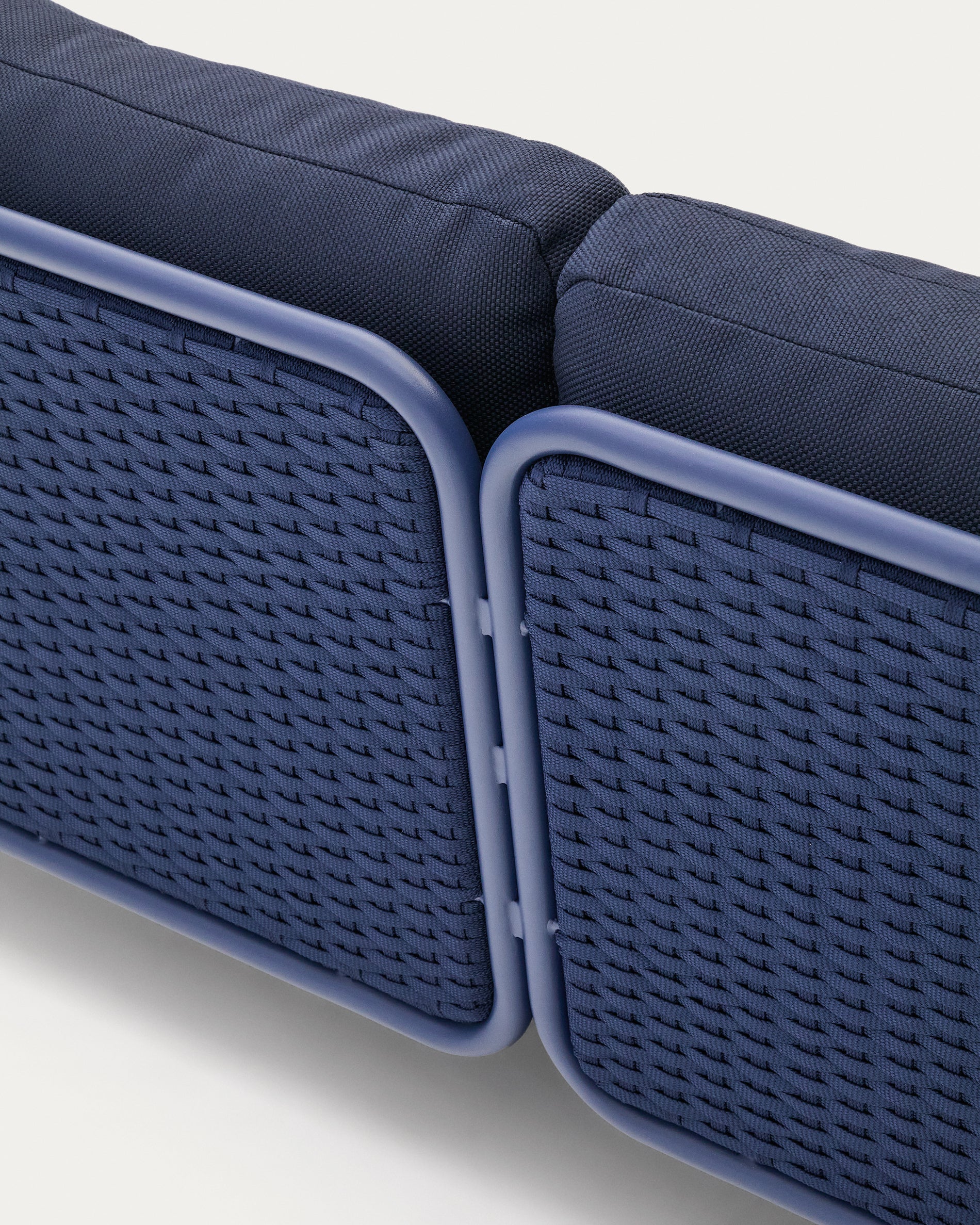 Sedalis outdoor 3-seater sofa in aluminium and blue rope cord 210cm - Image 10