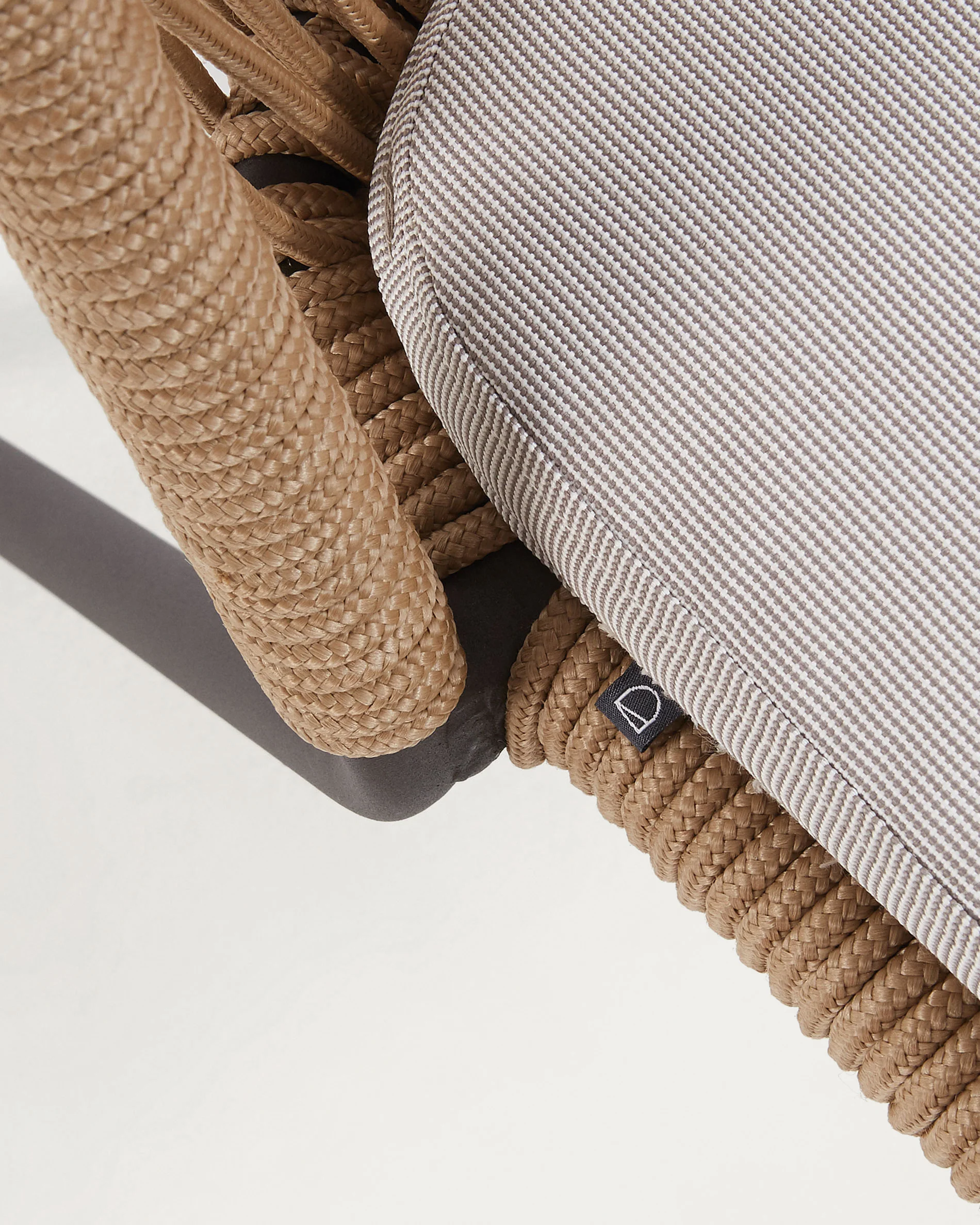 Shann stackable chair in beige cord and galvanised steel legs - Image 3