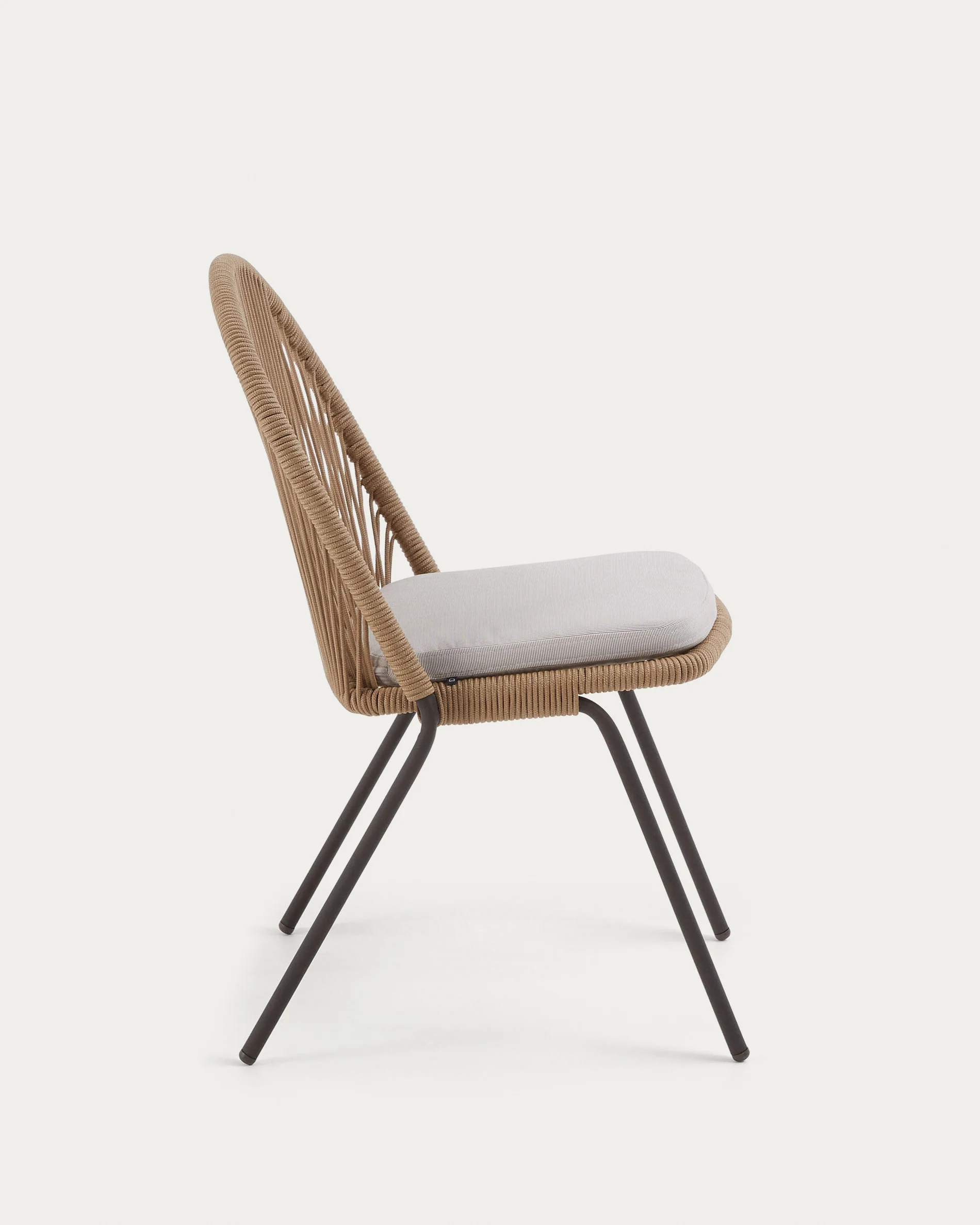 Shann stackable chair in beige cord and galvanised steel legs - Image 5