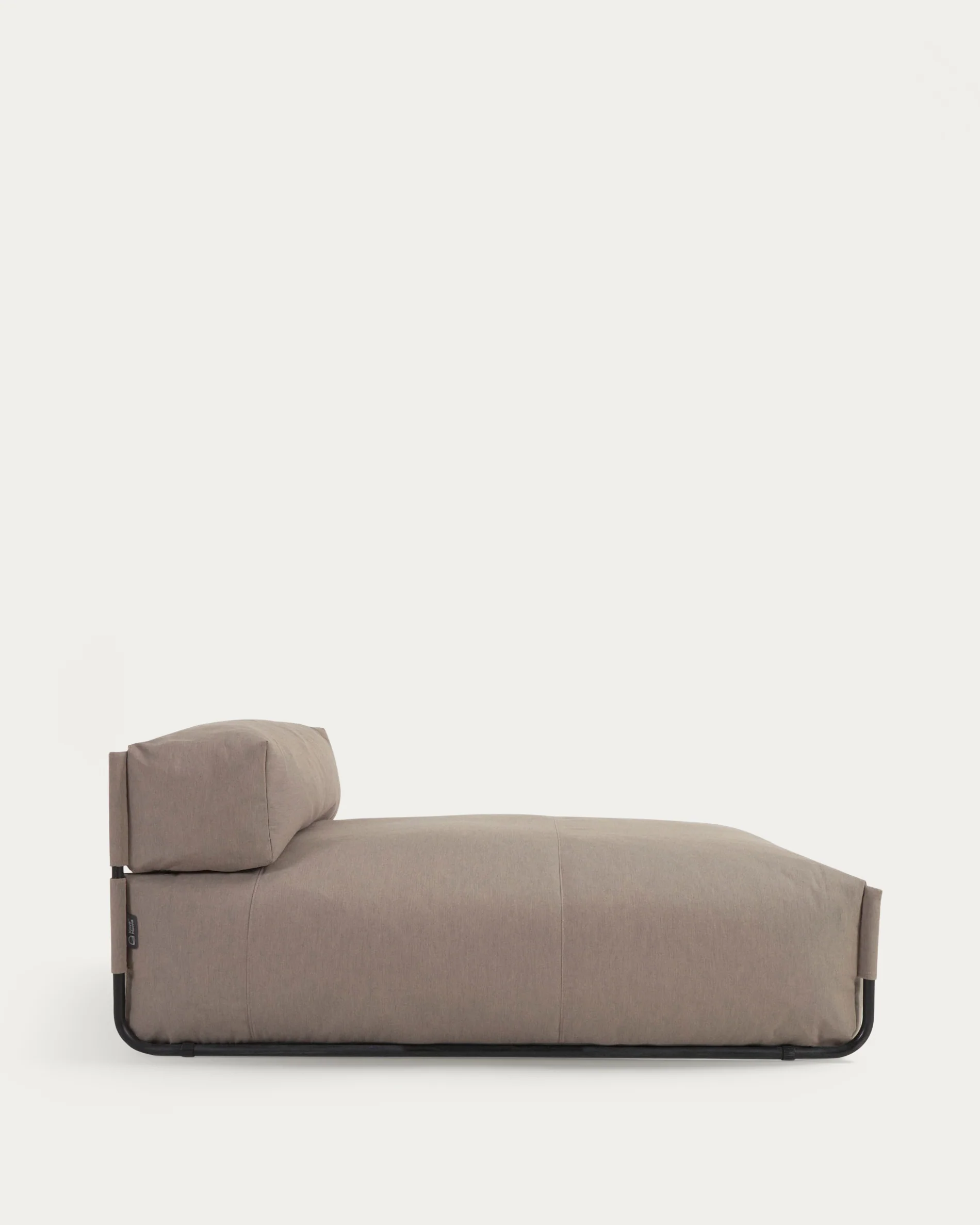 Square chaise longue pouffe with backrest in green with black aluminium, 165 x 101 cm - Image 6