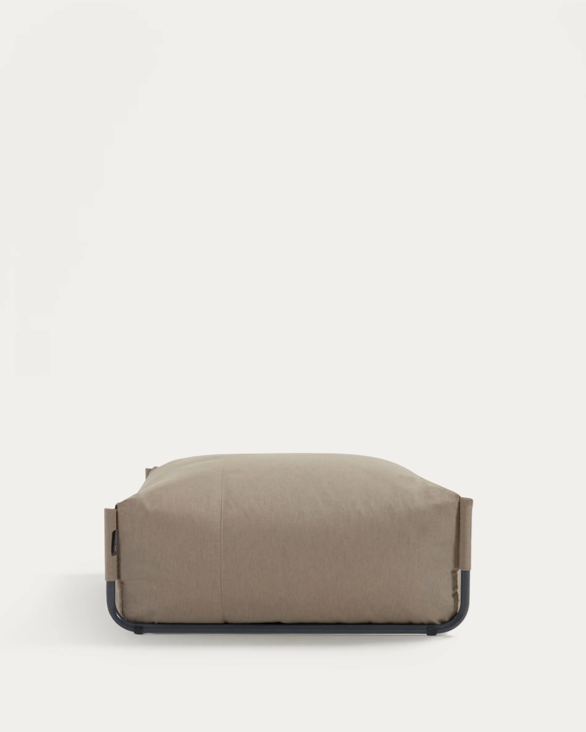 Square modular 100% outdoor sofa pouffe in green with black aluminium, 101 x 101 cm - Image 6