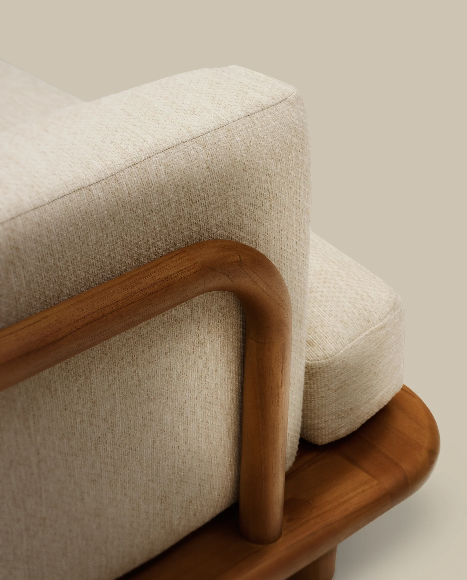 Turqueta 3-seater sofa made from solid teak wood 230 cm FSC 100% - Image 5