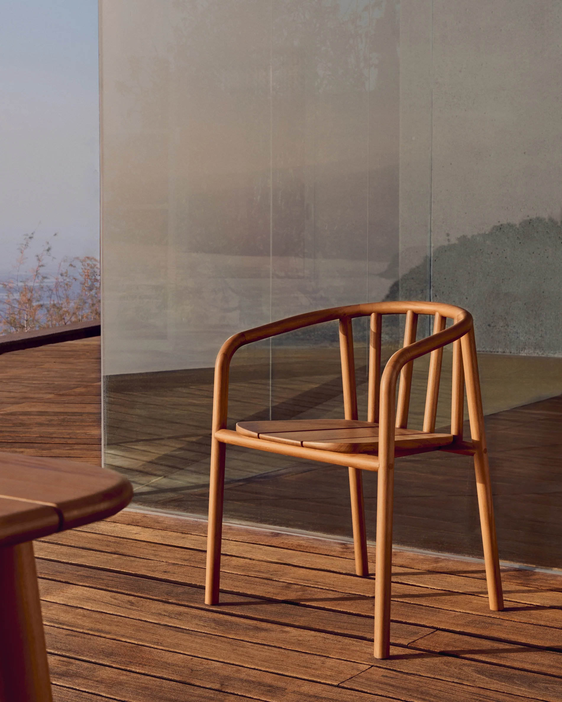 Turqueta stackable outdoor chair in FSC 100% solid teak wood - Image 2