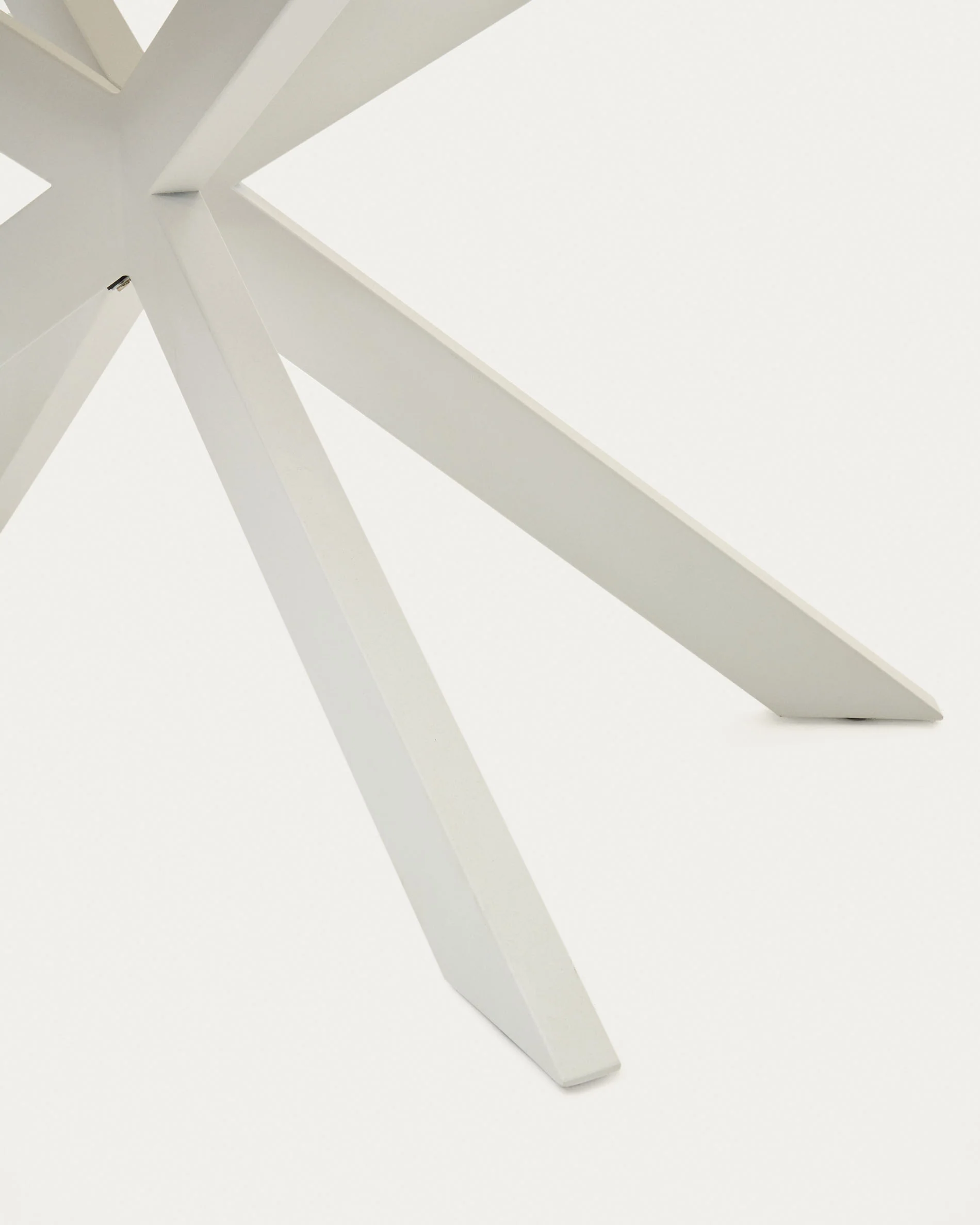 Atminda extendable table in glass and MDF with steel legs in white, 160 (210) x 90 cm - Image 4
