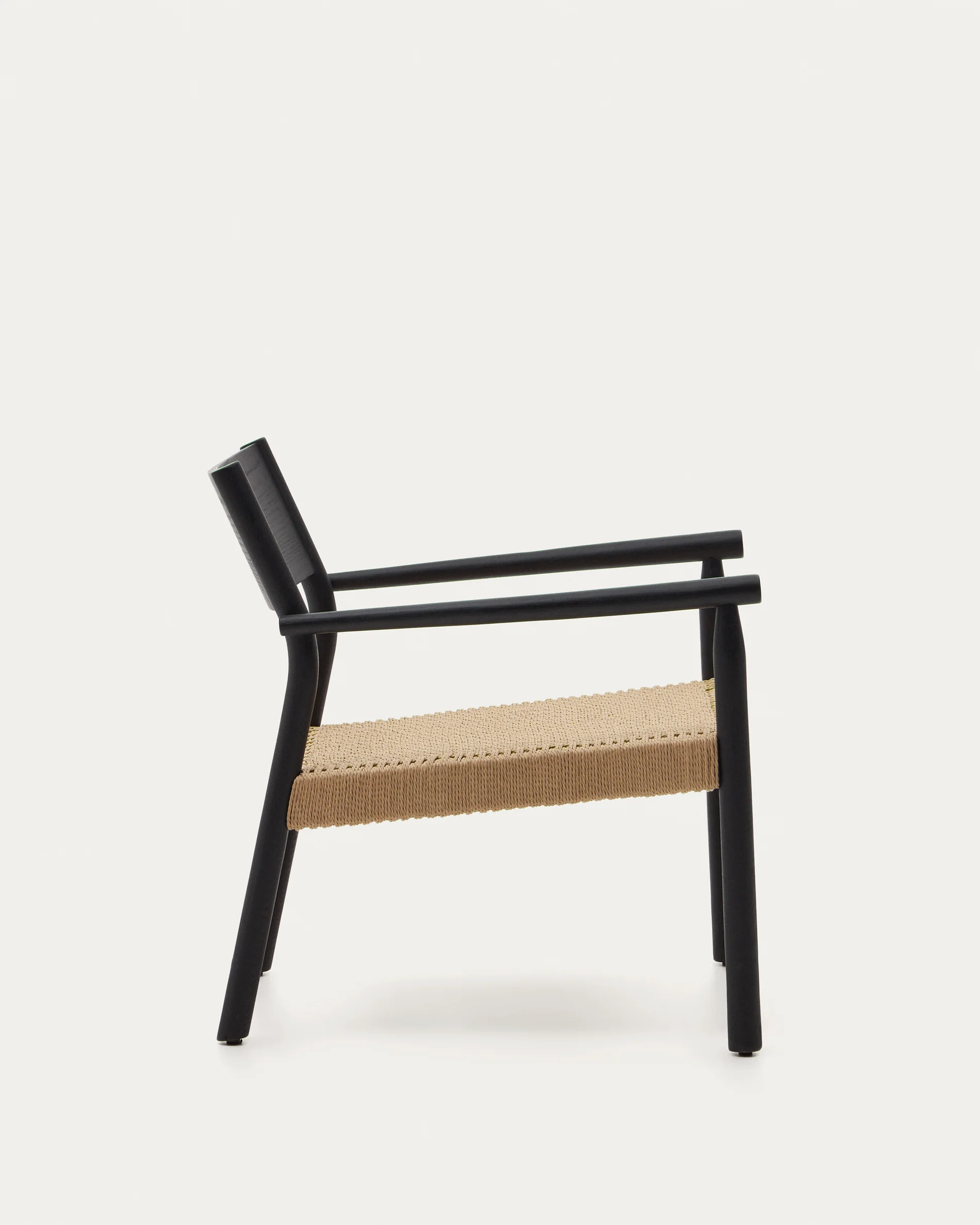 Yalia armchair in solid oak with a black finish and paper rope seat FSC 100% - Image 6