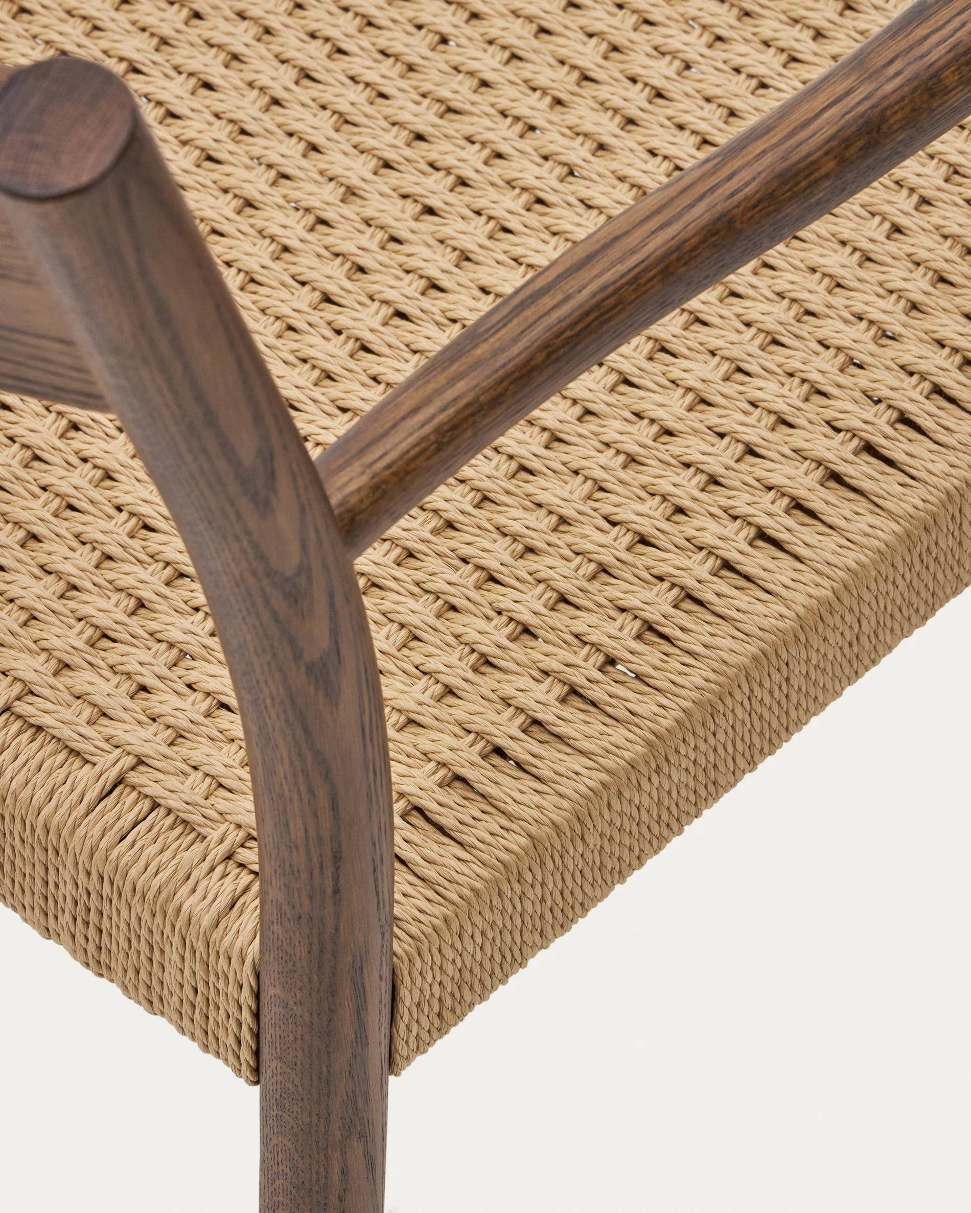Yalia chair in solid oak with walnut finish and rope seat FSC 100% - Image 7
