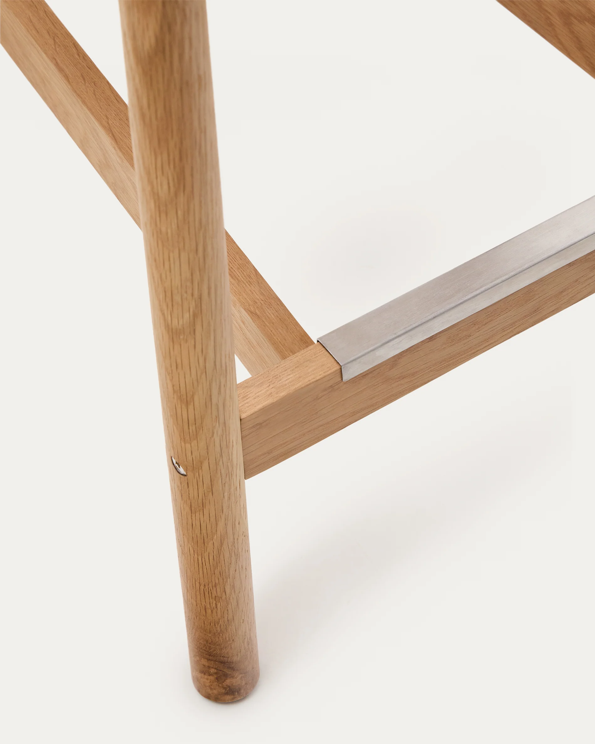 Yalia stool with a backrest in solid oak wood in a natural finish,and rope cord seat, 65 cm FSC 100% - Image 6