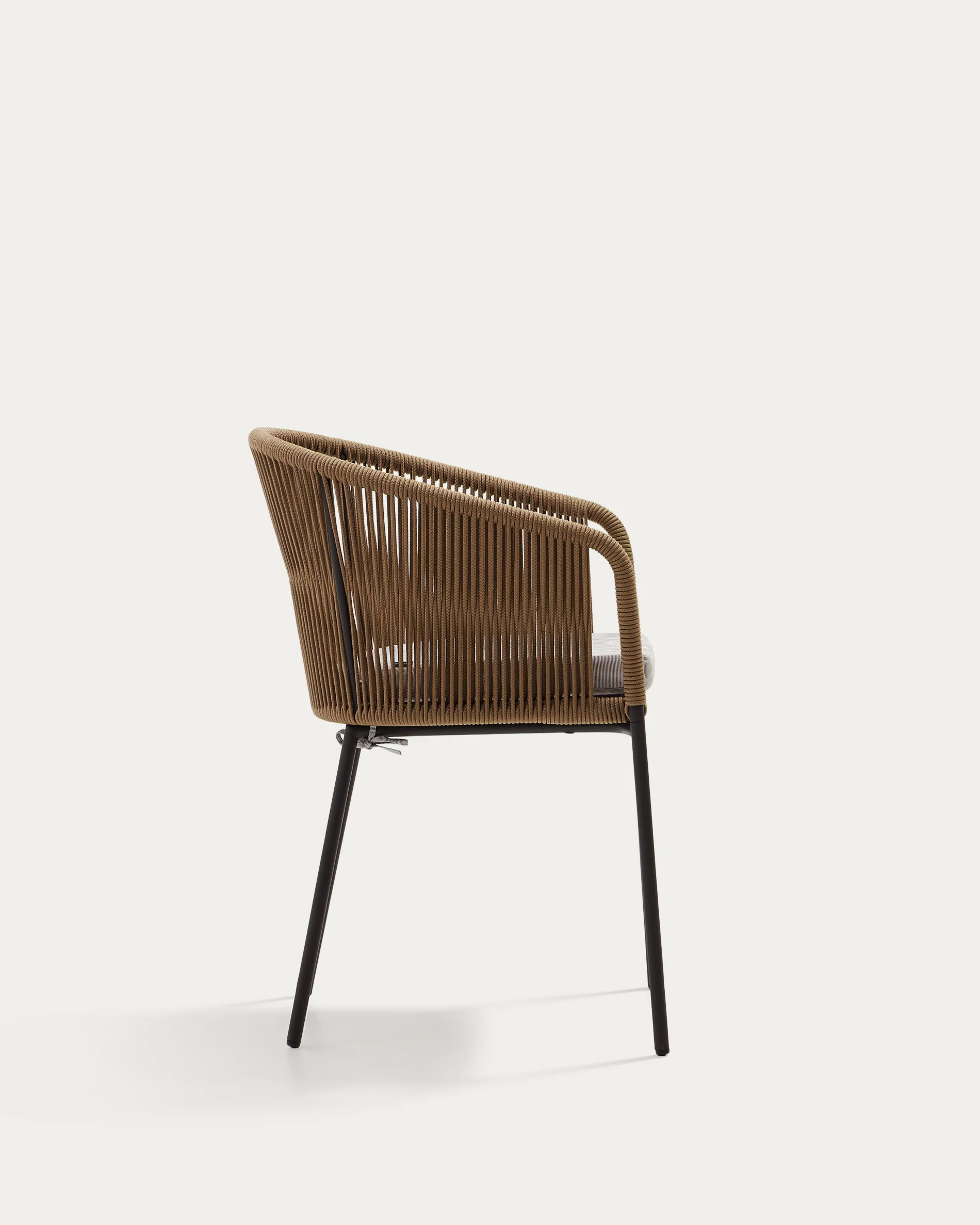 Yanet beige rope chair with galvanised steel legs - Image 5