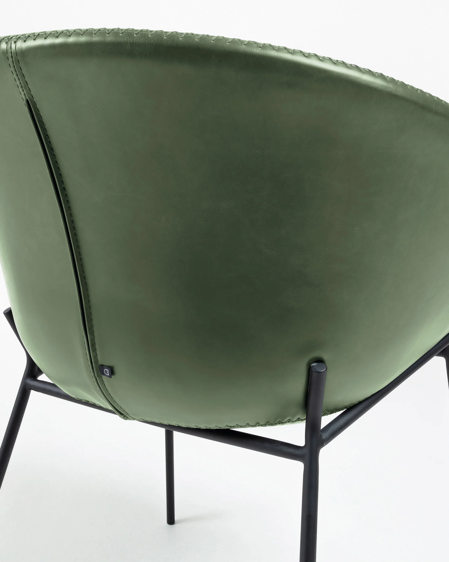 Yvette armchair green and black metal PU - Image 3