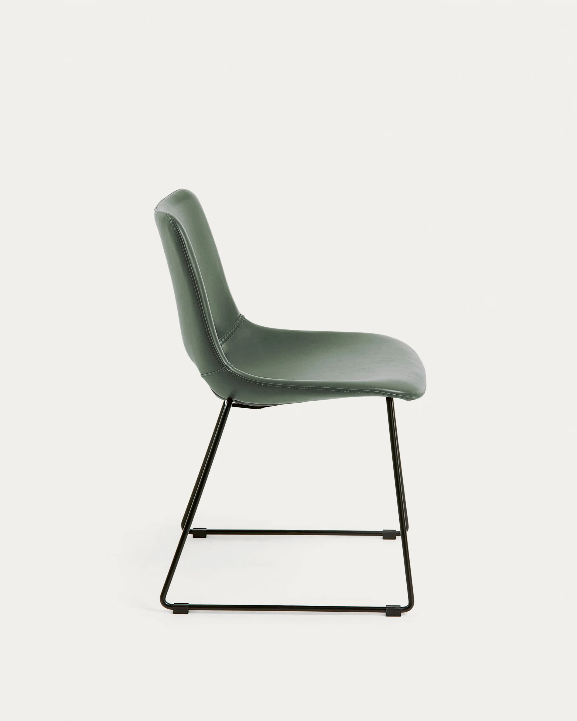 Zahara green chair with steel legs with black finish - Image 5