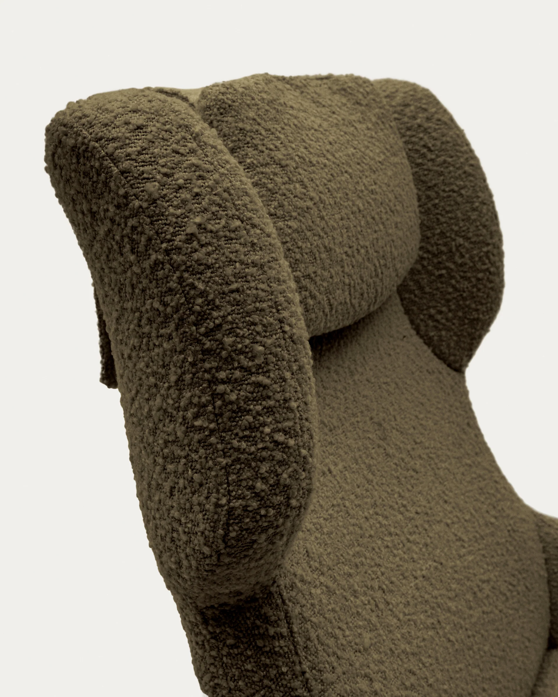 Zalina swivel armchair in dark green bouclé and steel with black finish FSC 100% - Image 6